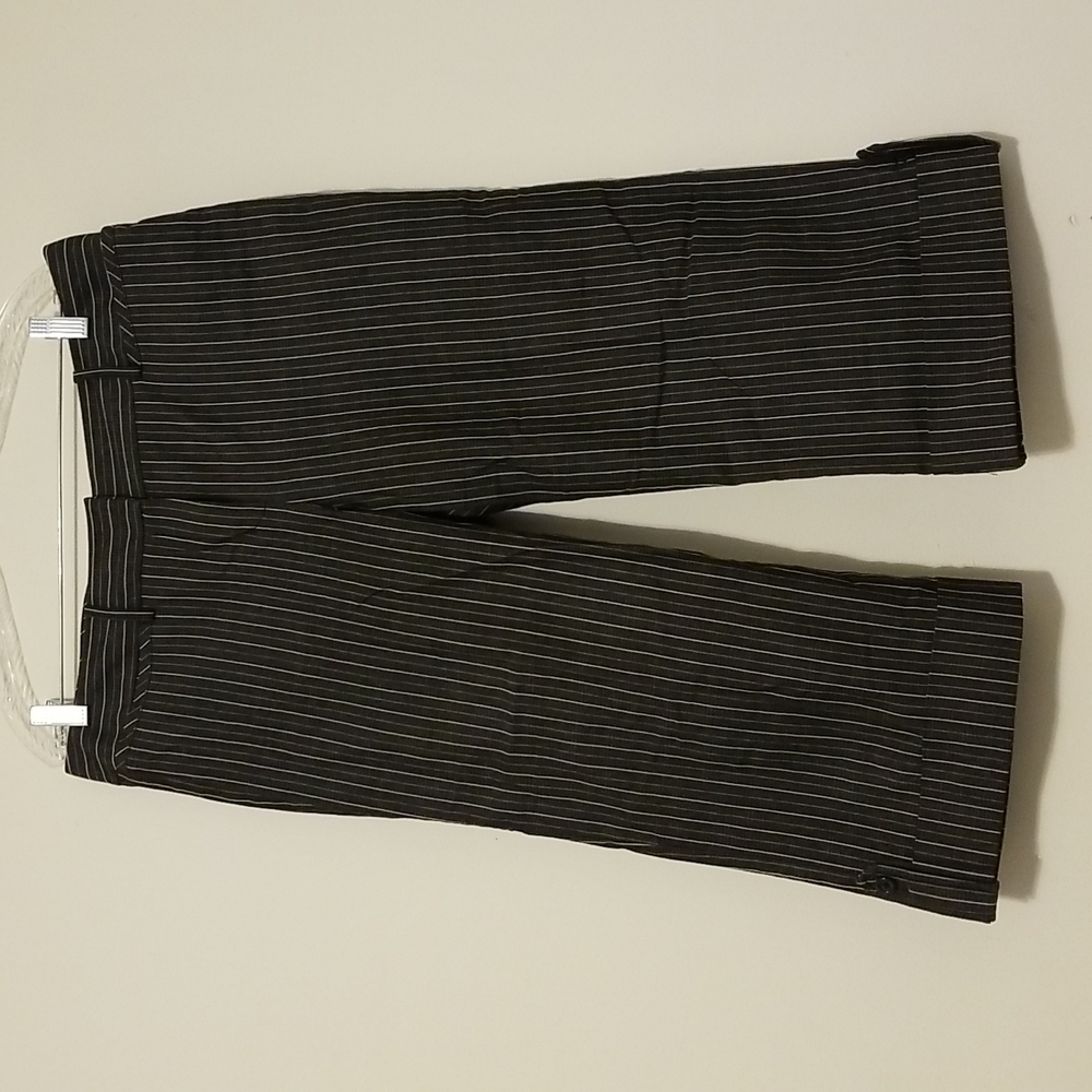 Stretch Pinstripe Capris Pants by Larry Levine